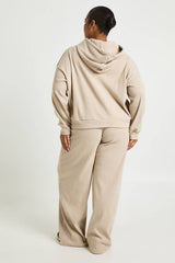 Plus Knitted Rib Wide Leg Jogger