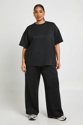 Plus Interlock Wide Leg Joggers