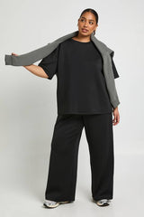 Plus Interlock Wide Leg Joggers