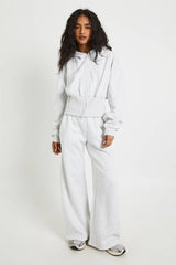 Cinched Waist Button Through Hooded Tracksuit