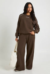 Ath Club Embroidered V Neck Piping Sweatshirt Tracksuit