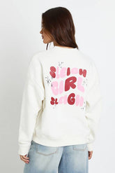 Sleigh Girl Printed Oversized Sweatshirt