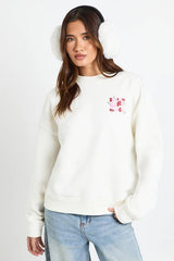 Sleigh Girl Printed Oversized Sweatshirt