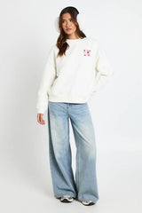 Sleigh Girl Printed Oversized Sweatshirt