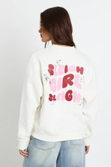 Sleigh Girl Printed Oversized Sweatshirt