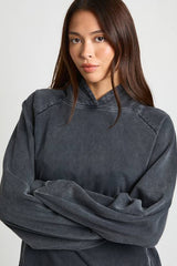 Washed Raglan Seam Oversized Hoodie