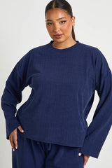 Plus Long Sleeve T-shirt & Wide Leg Trouser Co Ord