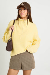 Soft Knit Zip Neck Jumper