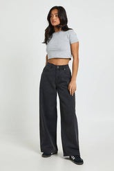 Petite Cinched Waist Loose Fit Jeans With Adjuster