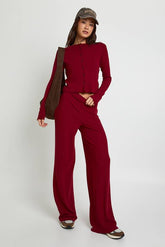 Tall Crinkle Cardigan & Wide Leg Trouser Set