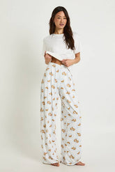 Tall Croissant Print Oversized T-shirt & Trousers Pyjama Set