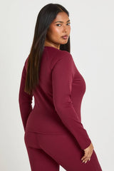 Plus Supersoft Seam Detail Long Sleeve Top
