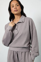 Washed Funnel Neck Sweatshirt Tracksuit