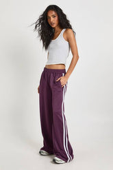 Tricot Side Stripe Tape Straight Leg Jogger