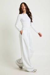 Tall High Waist Pleat Detail Straight Leg Jogger