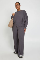 Plus Super Soft Batwing Long Sleeve Top and Trouser Co-Ord