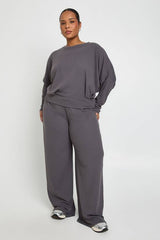 Plus Super Soft Batwing Long Sleeve Top and Trouser Co-Ord