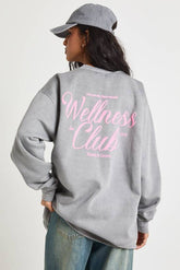 Wellness Club Puff Print Oversized Sweatshirt