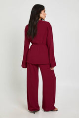 Woven Wrap Top & Trouser Set