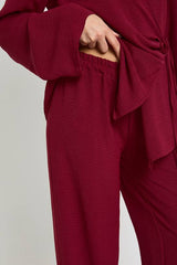 Woven Wrap Top & Trouser Set