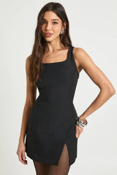 Tailored Square Neck Mini Dress