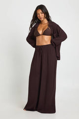 Essentials Oversized Linen Look Trousers