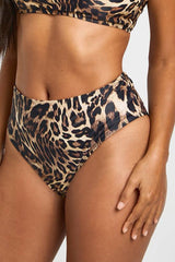 Leopard Print Essentials High Waist Bikini Bottom