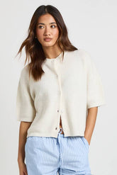Knitted Oversized Button Through T-Shirt