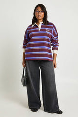 Plus Soho NY Stripe Rugby Sweatshirt