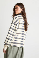 Striped Oversized Rugby Sweatshirt