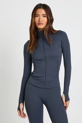 Contour Ribbed Zip Through Active Jacket