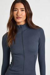 Contour Ribbed Zip Through Active Jacket