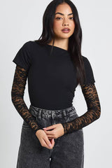 Lace Sleeved Baby Tee