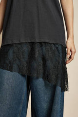 Lace Hem Oversized Tshirt