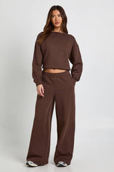 Boat Neck Sweatshirt Tracksuit