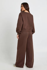 Boat Neck Sweatshirt Tracksuit