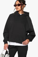 Petite Raglan Seam Oversized Hoodie