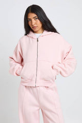 Tall Boxy Balloon Sleeve Oversized Zip Through Hoodie