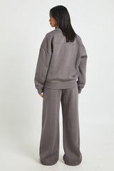 Petite Bomber Jacket Wide Leg Jogger Tracksuit