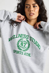 Wellness Studio Printed Crew Neck Sweatshirt