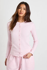 Rib Button Through Long Sleeve Top Tracksuit