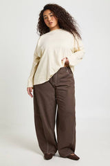 Plus Basic Oversized Long Sleeve T-Shirt