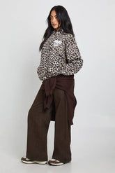 Sports Club Leopard Printed Hoodie