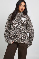 Sports Club Leopard Printed Hoodie