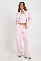 Deep Hem Zip Through 3 Piece Straight Leg Tracksuit