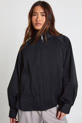 Cinched Waist Funnel Neck Jacket