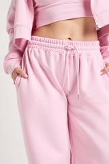 Petite Deep Hem Crop Top 3 Piece Hooded Tracksuit