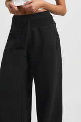 Deep Ribbed Waistband Wide Leg Jogger