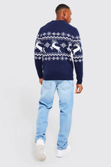 Reindeer Fair Isle Christmas Jumper