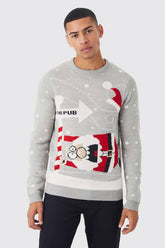 To The Pub Knitted Christmas Jumper